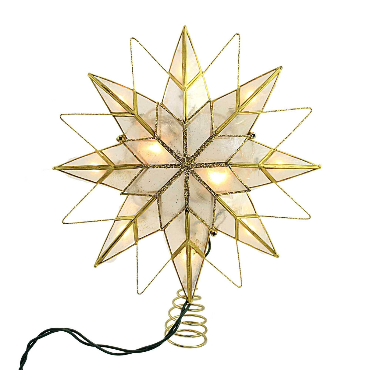 Kurt S. Adler UL3168 Lighted Treetopper, White, Gold Kurt S. Adler