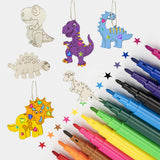 Unfinished Wood Cutouts Ornaments for Crafts,140 Pcs Dinosaur Wooden DIY Paint Craft,Wood Discs Slices Dino Shapes Blank Hanging Embellishment for Kids Painting Party Supplies Art Project Home Decor Nuyoach