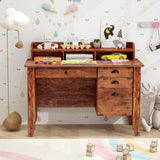 Safeplus 48" Computer Desk with 4 Storage Drawers and Hutch Wood Executive Table for PC Laptop Safeplus