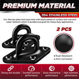 [Upgraded] 1700 lb Capacity 2PCS M10 Stainless Steel Pad Eye Hooks+2PCS 10MM Snap Hook + 8PCS Heavy Duty Screws for Hammock Hanging Kit, Swing Hanging, Wall/Ceiling Mount, Indoor & Outdoor PAMAZY