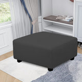 Easy-Going Stretch Square Ottoman Cover 40x40x15 inch Folding Storage Stool Furniture Protector Soft Rectangle slipcover with Elastic Bottom Dark Grey Easy-Going