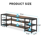 Tribesigns 78 Inch TV Stand for TVs up to 85 Inch, Media Entertainment Center Console Table, Industrial 3-Tier TV Console Table with Storage Shelves for Living Room, Entertainment Room Tribesigns