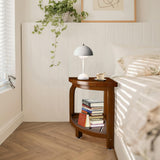 Bamboo Corner Shower Stool for Shaving Legs Foot Rest, Waterproof Bath Bench Seat with Storage Shelf for Bathroom Inside Shower, Hold Up to 450Lbs(Walnut) KingPavonini