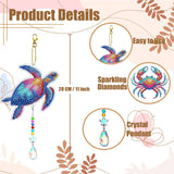 JeCuiK 6 Pcs Ocean Diamond Art Kits for Adults Diamond Painting Wind Chimes Sea Animal Diamonds Painting Suncatcher Double Sided Small Diamond Painting Kits Best Gifts for Mom JeCuiK