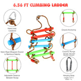 TOPNEW 12 Ninja Tree Climbing Holds for Tree Climber, Tree Climbing Kit with 6.6FT Rope Ladder for Outdoor Ninja Warrior Obstacle Course Training TOPNEW