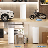Upstreman 7.0 Cu.Ft Upright Freezer, Large Capacity Garage Ready Deep Freezer with 5 Adjustable Shelves, Convertible Refrigerator/Freezer, Reversible Door for Home, Basement, Apartment (White) Upstreman