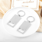 Framendino, 20 Pack Sublimation Blanks Keychains Metal Bottle Opener Transfer Rectangle Aluminum Keychain Key Rings for Photos Framendino