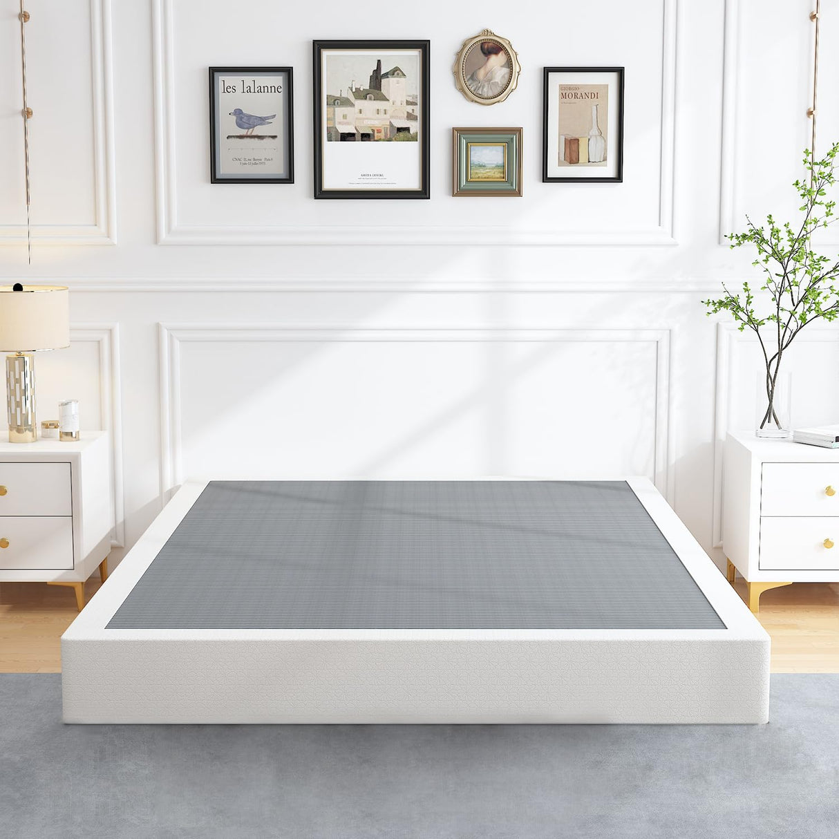 ALDRICH 7 Inch California King Box Spring Bed Base, 3000 lbs Heavy Duty Metal Frame Mattress Foundation with Cover, Easy Assembly ALDRICH