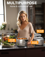 WantJoin 10Qt Aluminum Pressure Cooker w/Release Valve & Multiple Protective Devices,Pressure Canner Compatible with Gas & Induction Cooker,Canner Rack Included WantJoin