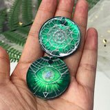 RESINWORLD 12-Cavity 1.37'' Shiny Flat Circle Silicone Mold with Hole, Round Keychain Mold, Pendant/Earrings Mold, Pet Tag Resin Casting Mold ResinWorld