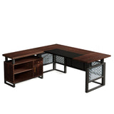 Tribesigns L-Shaped Desk with File Cabinet: 63" Modern Executive Computer Desk with Storage Cabinet and Shelves, Wood Home Office Desk Set, Large Desk Business Furniture Workstation Tribesigns