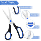 Scissors Set of 6-Pack, 8" Scissors All Purpose Comfort-Grip Handles Sharp Scissors for Office Home School Craft Sewing Fabric Supplies, High/Middle School Student Teacher Scissor, Right/Left Hand Sopeiouo