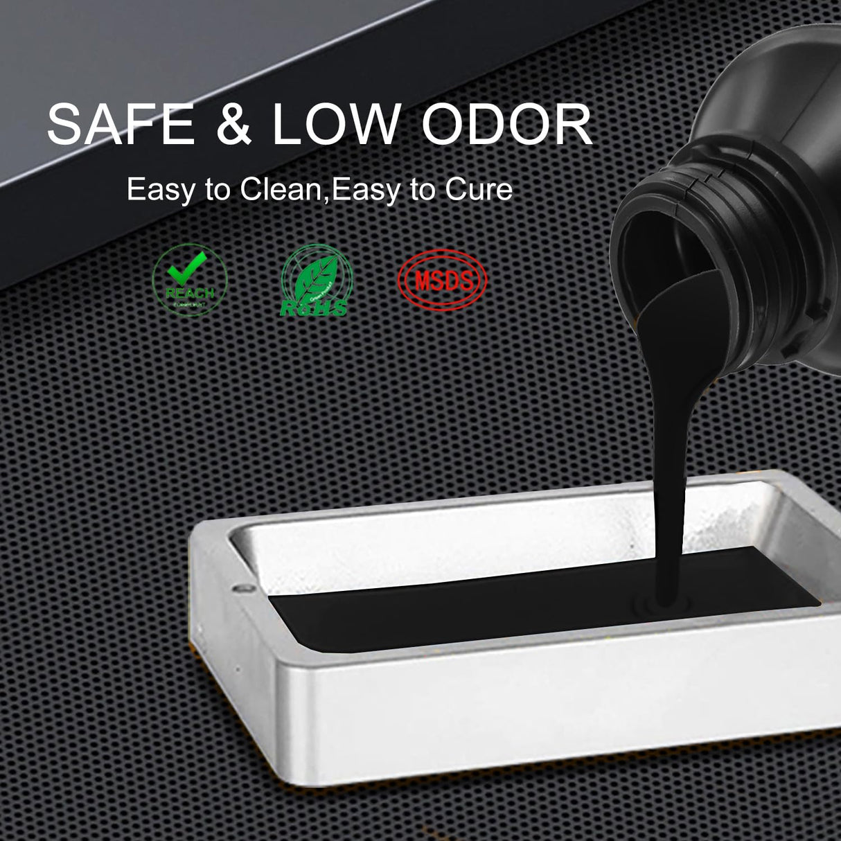 ApexMaker 3D Printer Resin Black, 1000g, High Precision, Low Odor, Quick Curing Standard Photopolymer Resin, 385-405nm UV Curing 3D Printing Liquid Photopolymer Resin for LCD DLP SLA 3D Printers ApexMaker