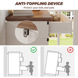 Maupvit Farmhouse 7 Drawer Dresser for Bedroom, 47" Tall Dresser Wood Chest of Drawers, Organizer Drawers for Bedroom, Living Room, Storage Room, Antique White Maupvit