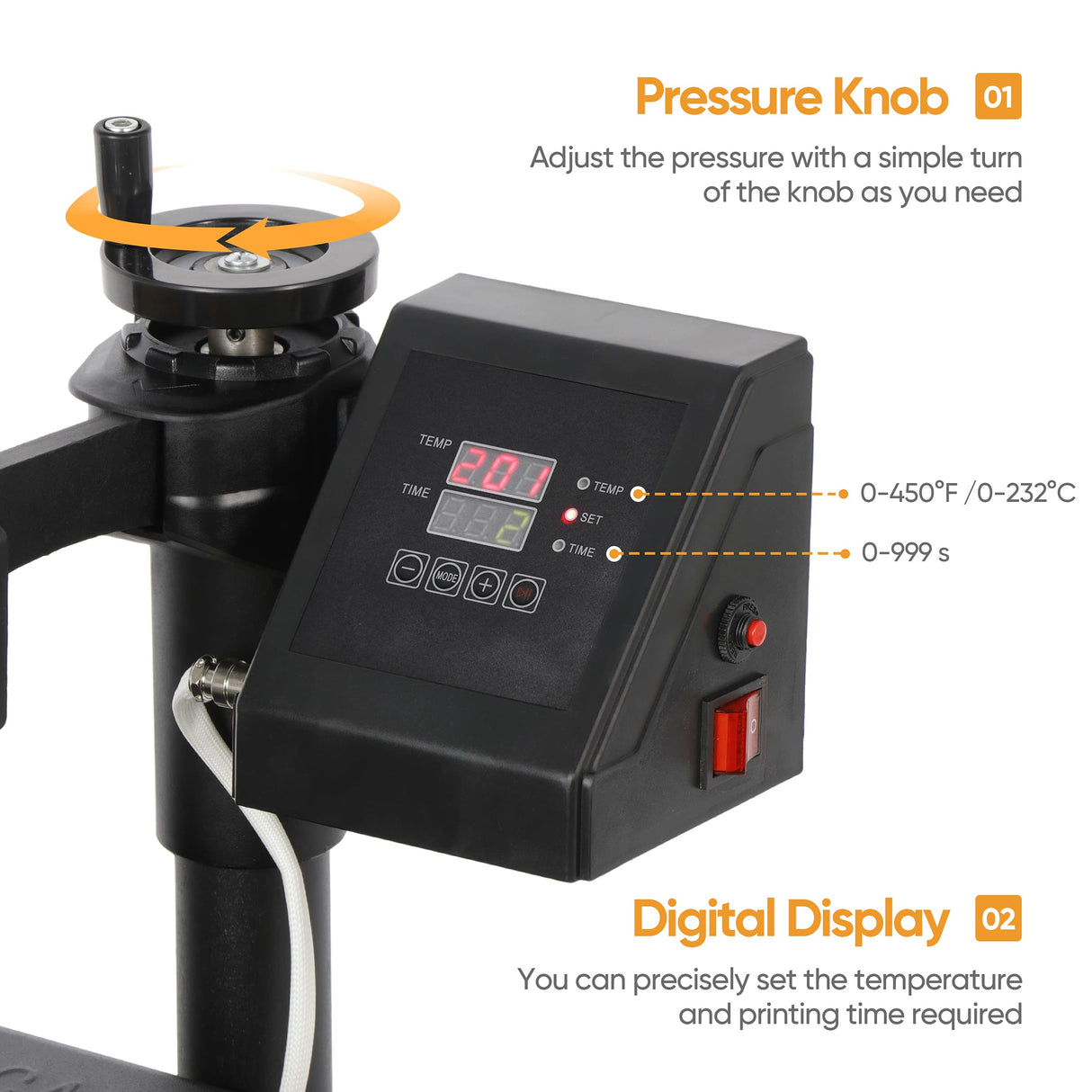 Nouva 5 in 1 Digital Sublimation Heat Press Machine 12x15 Inch - 360° Swing Away Shirt Press Machine, Multifunction Combo Heat Transfer Machine for T Shirts Hat Cap Mug Plate Nouva