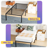 PayLessHere 18 Inch High Metal Platform Bed Frame with Maximum Storage Space Under The Heavy Duty Bed Frame No Box Spring Needed Noise-Free Easy Assembly (Twin) PayLessHere