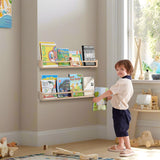 TUEGEGNS Nursery Book Shelves Wall Mounted Set of 2, 32 inches Wooden Floating Wall Bookshelves for Kids,Nursery Shelves for Bookshelf Wall,Kids Bookshelf for Kids Room, Bedroom and Study Room TUEGEGNS