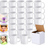 Irenare 30 Pack Sublimation Mugs Bulk, 11 oz Sublimation Coffee Mugs White Blank Ceramic Coated Cup for Art Gifts DIY Craft Irenare