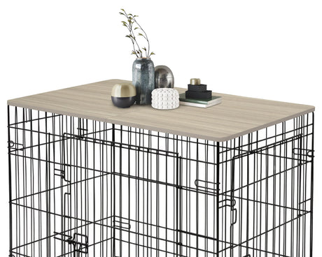 HiCaptain Dog Kennel Wooden Table Top, Foldable 48 inches Dog Crate Table Topper, Durable Decorative Dog Kennel Table Topper for Large Dogs Modern Style HiCaptain