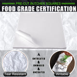 Sublimation White Butcher Paper Disposable Butcher Paper Sheets Square Meat Sheet Precut Butcher Paper No Wax Butcher Paper for Heat Press, Wrapping Meat, Art Project (150 Pieces, 12 x 12 Inches) Eersida