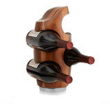 Nambe Vie Wine Rack | Elegant 4-Bottle Holder | Made of Acacia Wood with Alloy Base | 13 Inch Small Wine Rack | Stylish, Perfect for Home Decor & Gifts Nambe