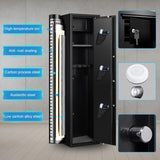 Marcree 5 Gun Safe for Rifles, Gun Cabinet with Drawer, Long Gun Safe with Dual Alarm System, Rifle Safes for Home, Shotgun Safe with LED Light, Rifle Safe with Mute Function Marcree