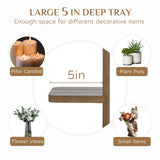 Walasis Wall Candle Holder for Farmhouse: Wood Candle Sconces Wall Decor Set of 2 - Distressed Candle Holders for Small Vase Pillar Candles Tealight Walasis