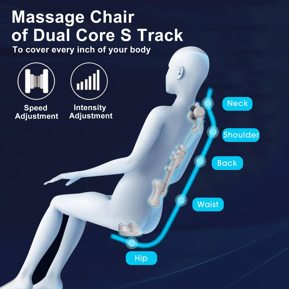 Artist hand Massage Chair Full Body, Zero Gravity Massage Chair, Dual Core SL-Track Massage Recliner Chair with Bluetooth Speakers, Full Body Airbag Compression, Heating, Foot Rollers, Black & Gold Artist hand