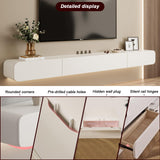 FPIGSHS Wall Mounted Media Console with 2 Drawers Solid Wood Floating TV Stand Hanging TV Shelf Entertainment Center TV Cabinet, for Home Office (B, 160CM/63IN) FPIGSHS