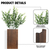 2 Pack Wood Wall Planter Vase with Artificial Eucalyptus, Modern Indoor Wall Hanging Decor for Home Living Room Bedroom Farmhouse Wooden Pocket Vases for Dried Flowers and Faux Greenery Plants Quinnsus