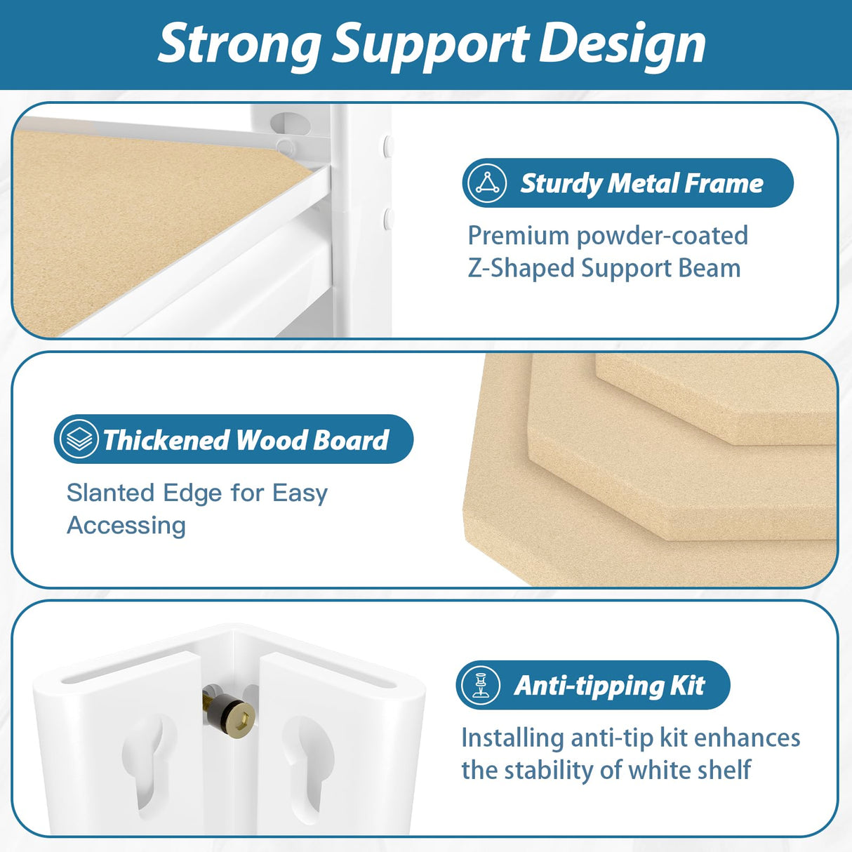 PrimeZone 28" W x 12" D x 59" H Closet Storage Shelves - 5 Tier White Metal Connector Shelving, Adjustable Heavy Duty Garage Shelves, Utility Rack Organizer Shelf for Kitchen Pantry Closet, 2 PCS PrimeZone