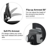 X XISHE Mesh Ergonomic Drafting Chair,Tall Adjustable Office Chair,Standing Desk Chair,Counter Height Office Chairs,Drawing Chair with Adjustable Foot Ring and PU Arms (Black) X XISHE