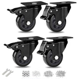 Swivel Caster Wheels 1100lbs,3 Inch Casters Set of 4,Heavy Duty Casters with Brake,YAEMIKY Premium Dual Locking Castors with Plate for Cart,Furniture,Workbench,Trolley(16pcs Screws Included) YAEMIKY