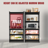 5 Tier Heavy Duty Garage Storage Shelving: Adjustable Metal Utility Shelving Rack for Basement, Pantry, Closet, Garage Storage Organization - 2,000lb Capacity (59"x28"x12") BIG RED