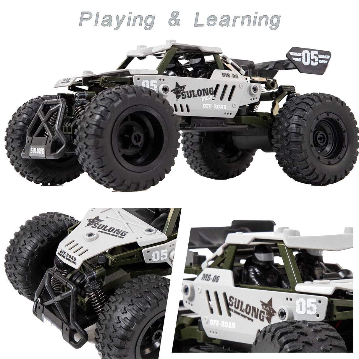 Fedalust Remote Control Car, DIY RC Cars Kit, 1:18 2.4GHz RC Truck, Building Toys Stem Toys for Men Kids Fedalust