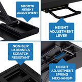 Mount-It! Standing Desk Converter, Height Adjustable Sit Stand Desk, 32x22 Inch Preassembled Stand Up Desk Converter, Ultra Low Profile Design, Black Mount-It!