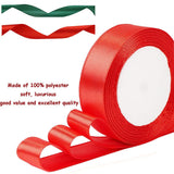 2 Pack Gift Ribbon, Christmas Ribbon, Gift Wrapping Ribbon,0.8 Inch Polyester Satin, Fabric Ribbon for Wrapping, Bow Making, Hair, Christmas Tree Decoration(75.5 Feet) (Red+Green) Cangfort