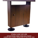 Hathaway Challenger 12-Ft Shuffleboard Table w Walnut Finish, Hardwood Playfield, Storage Cabinets Hathaway