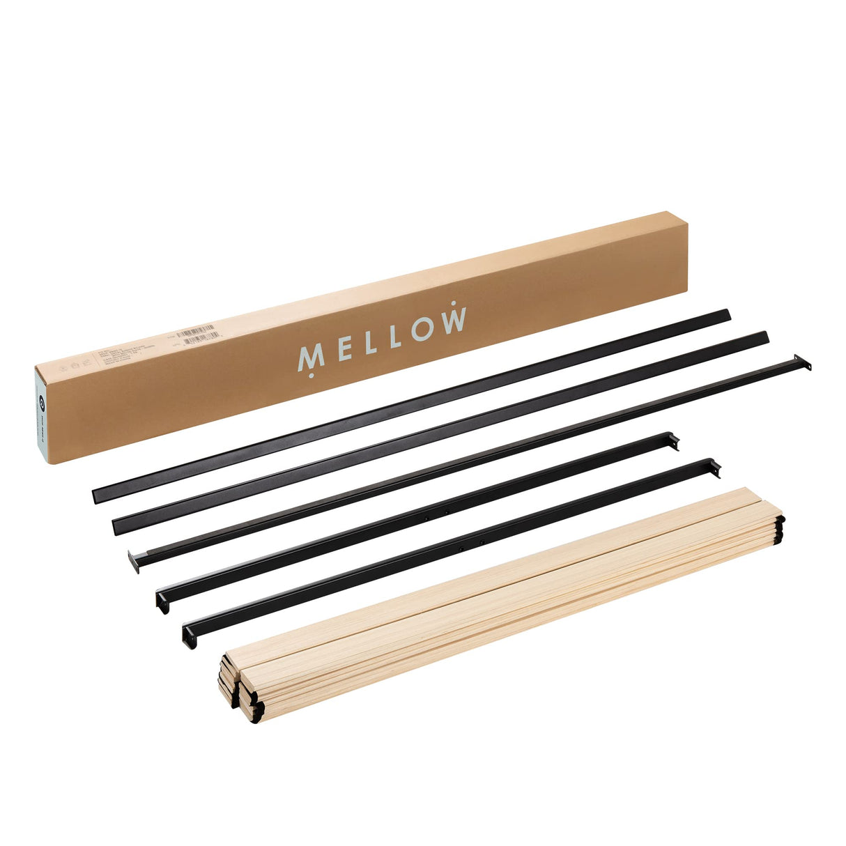 Mellow Metal Wood Slats Bunkie Board, Queen, Black Mellow