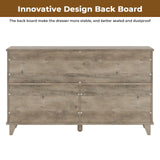 Hasuit Farmhouse 6 Drawers Dresser for Bedroom, Retro Chest of Drawers with Sliding Barn Door, Bedroom Long Storage Dressers Organizer, Rustic Oak Hasuit