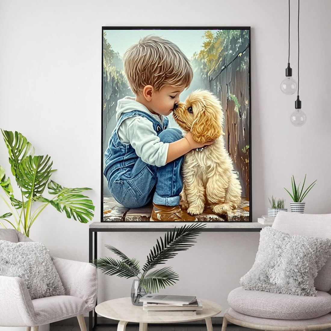 Dog Diamond Paintings Kits for Adults, Diamond Art with Dogs Full Drill Diamond Dots Paint with Diamonds Gem Arts and Crafts for Beginner Adults Home Wall Decor Generic