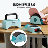 VEVOR Hat Press Machine, Mini Hat Heat Press for Caps with Integrated Control Panel, Cap Heat Press Machine with 5.9x3.15 inch Curved Heating Plate, Safety Base, and Glove, Automatic Shut-Off, Green VEVOR