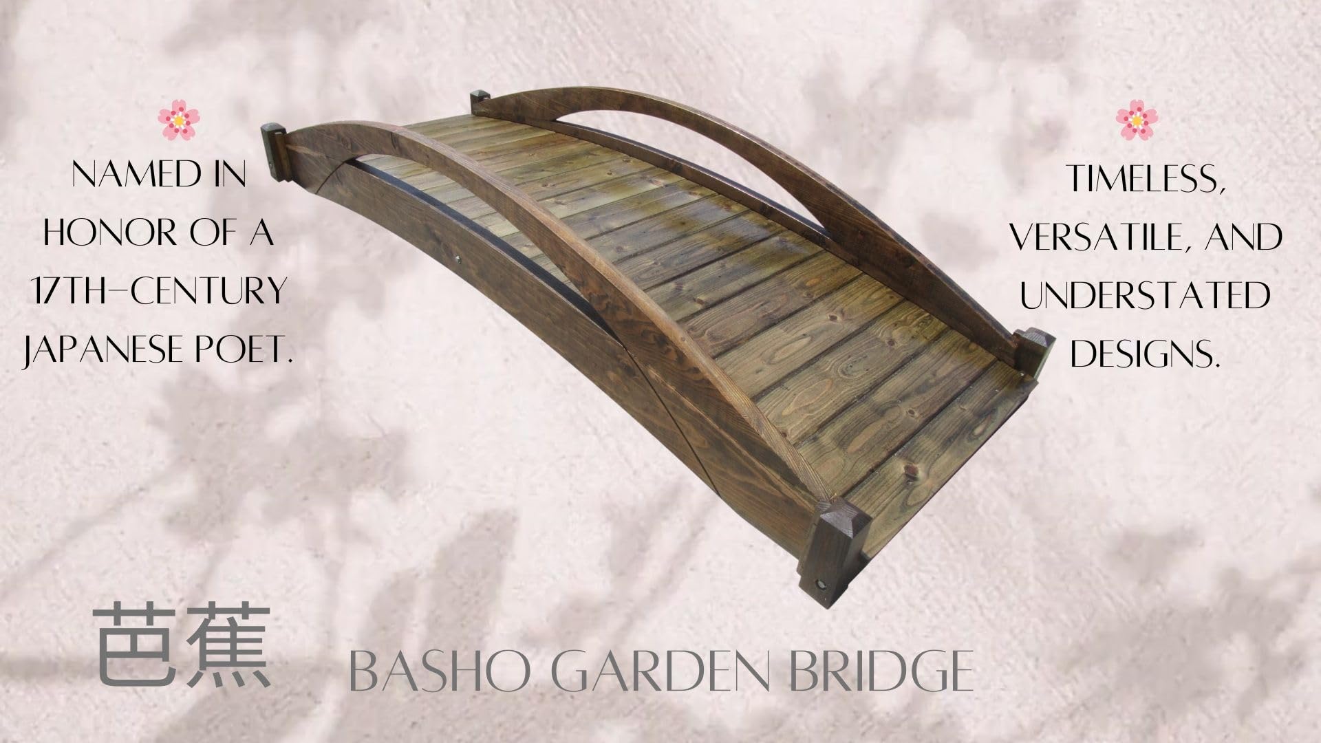 SamsGazebos Basho Garden Bridge 8 ft - WoodArtSupply