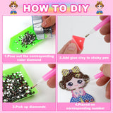 Labeol Arts and Crafts for Kids Ages 8-12 - Creat Your Own GEM Keychains-5D Diamond Art by Numbers GEM Art Kits for Kids Girls Toddler Crafts Age 6-7 6-8 10-12 (Princess) Labeol