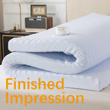 WhatsBedding Mattress Topper Cover (Only Cover),2-3 Inch Zippered Mattress Topper Protector, Ultra-Soft, Breathable, Removable with Straps, CertiPUR-US Certified WhatsBedding
