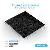 Art3d Decorative Ceiling Tile 2x2 Glue up, Lay in Ceiling Tile 24x24 Pack of 12pcs Spanish Floral in Black Art3d