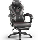 Dowinx Gaming Chair with Footrest, Gaming Chair for Heavy People, Gamer Chair for Adult with Massage, Computer Gaming Chair with PU, PC Game Chair for 200lbs (Black) Dowinx