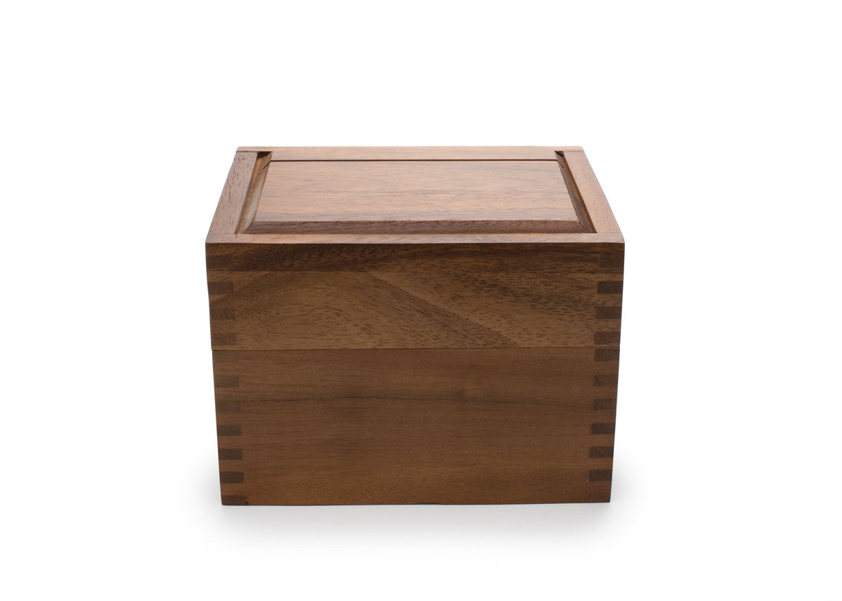 Ironwood Gourmet Acacia Wood Recipe Box with Divider Tabs, 2 Compartment, Single Ironwood Gourmet