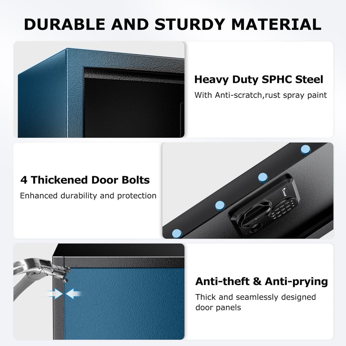 Bonsaii 1.8 Cubic Feet Security Home Safe with Digital Keypad, Security Box for Jewelry, Cash, Guns | Document Safe (14.2"x12.99"x19.7") bonsaii