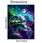 pchmcu DIY Skull Paint by Numbers Kits for Adults,Paint by Number for Adults Beginner Moon,Skeleton Paint by Numbers Kits on Canvas Without Frame for Home Wall Decor 16x20inch pchmcu